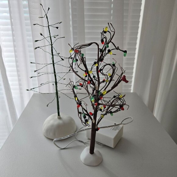 3x Department 56 Trees, Twinkle Brite Trees, Large & Small, and 13" Birch tree - Picture 7 of 16